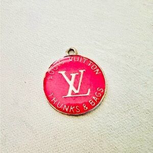 Louis Vuitton Pink, Gold, LV Logo, Trunks & Bags Charm Pendant Necklace
